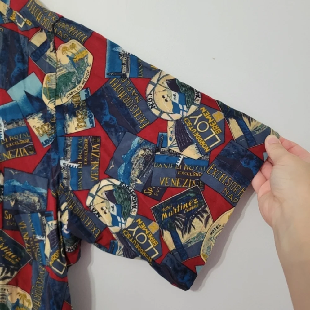 Polo Ralph Lauren Men's Vintage Hawaiian Shirt Size‎ XL Red Blue Vacation Travel